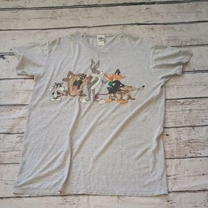 Looney Tunes Vintage Acme Clothing 1991 Gray Graphic Tee OS XL